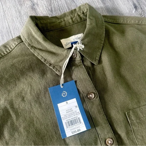 Olive Green Women’s Linen Shirt - Picture 2 of 2